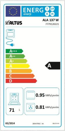 ALTUS ALA 137 W Ankastre Beyaz Fırın - 2