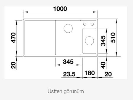 BLANCO AXIA III 6 S Cam Kesme Tahtalı Sağ Damlalıklı Silgranit Alu Metallic Eviye - 3