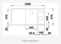 BLANCO AXIA III 6 S Cam Kesme Tahtalı Sağ Damlalıklı Silgranit Beyaz Eviye - 4