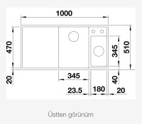 BLANCO AXIA III 6 S Cam Kesme Tahtalı Sağ Damlalıklı Silgranit Jasmine Eviye - 5