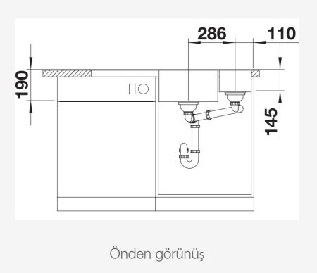 BLANCO AXIA III 6 S Cam Kesme Tahtalı Sağ Damlalıklı Silgranit Jasmine Eviye - 6