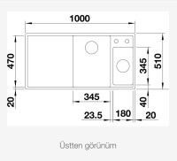 BLANCO AXIA III 6 S Cam Kesme Tahtalı Sağ Damlalıklı Silgranit Tartufo Eviye - 6