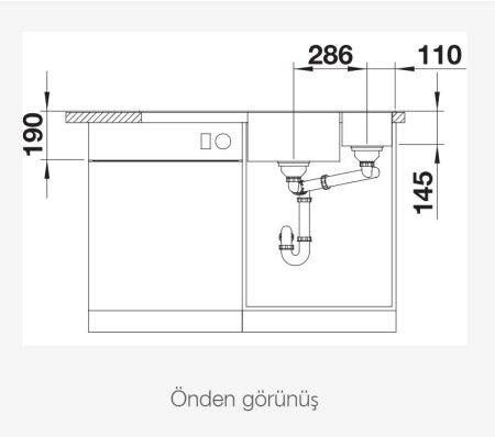 BLANCO AXIA III 6 S Cam Kesme Tahtalı Sağ Damlalıklı Silgranit Tartufo Eviye - 7