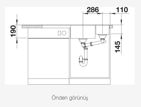 BLANCO AXIA III 6 S Cam Kesme Tahtalı Sol Damlalıklı Silgranit Alu Metallic Eviye - 4