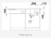 BLANCO AXIA III 6 S Cam Kesme Tahtalı Sol Damlalıklı Silgranit Jasmine Eviye - 6