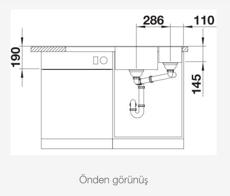 BLANCO AXIA III 6 S Cam Kesme Tahtalı Sol Damlalıklı Silgranit Kahve Eviye - 7