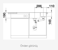 BLANCO AXIA III 6 S Cam Kesme Tahtalı Sol Damlalıklı Silgranit Tartufo Eviye - 7