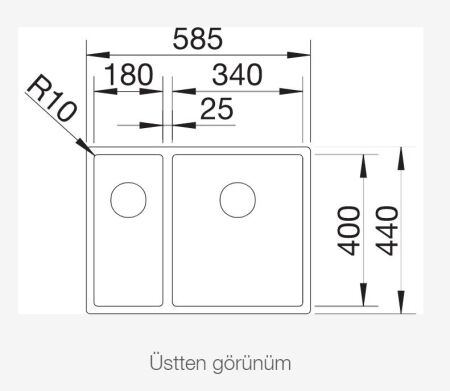 BLANCO CLARON 340/180-IF Büyük Gözü Sağda Steelart Paslanmaz Çelik Eviye - 3