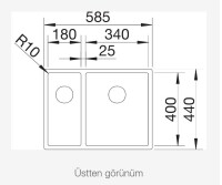 BLANCO CLARON 340/180-IF Büyük Gözü Solda Steelart Paslanmaz Çelik Eviye - 3