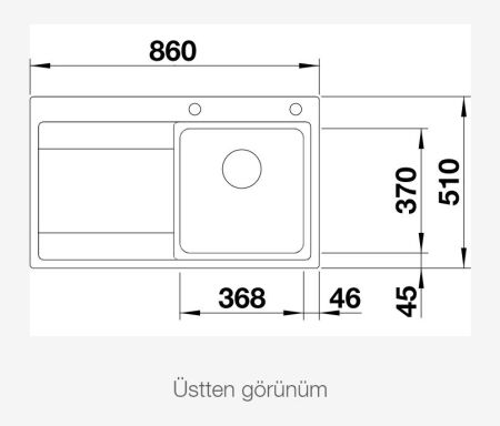 BLANCO DIVON II 45 S - IF Sağ Damlalıklı Steelart Paslanmaz Çelik Eviye - 3