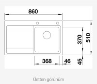 BLANCO DIVON II 45 S - IF Sol Damlalıklı Steelart Paslanmaz Çelik Eviye - 3