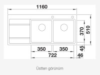 BLANCO DIVON II 8 S - IF Sağ Damlalıklı Steelart Paslanmaz Çelik Eviye - 3