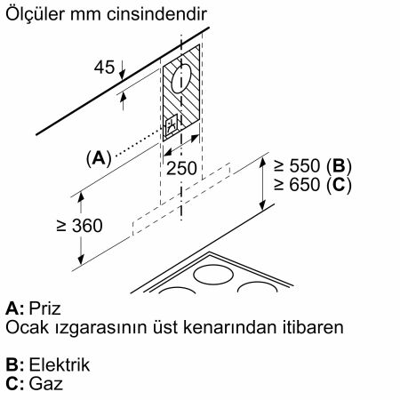 BOSCH DWB67BK60T 60cm'LİK DAVLUMBAZ - 2