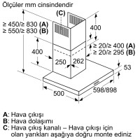 BOSCH DWB95BC50T 90cm'LİK DAVLUMBAZ - 2