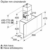 BOSCH DWF95AJ60T 90cm'LİK DAVLUMBAZ - 2