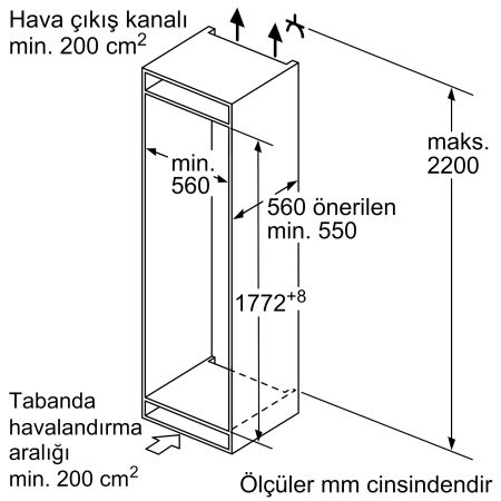 BOSCH KIS87AFE0N ANKASTRE SOĞUTUCU - 8