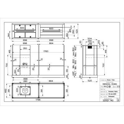 Faber MYTHOS T-SHELF EV8 BK MATT A180 Davlumbaz - 2