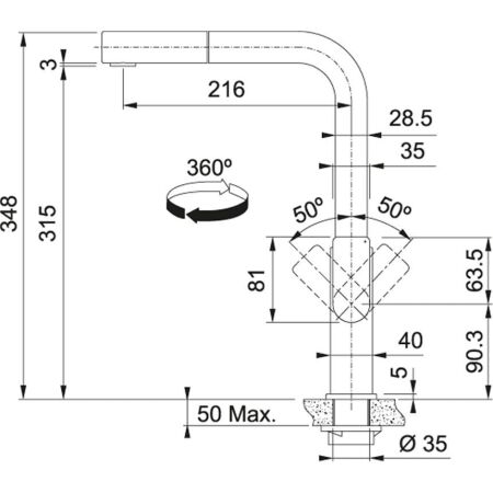 Franke MYTHOS DOCCIA PASLANMAZ ÇELİK Evye Armatürü - 2