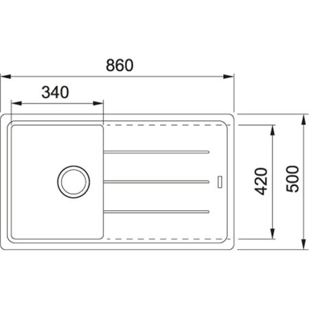 Franke Basis BFG 611 Stone Grey Fragranit Evye, Tek Gözlü, Sağ/Sol Damlalıklı - 2