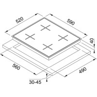 Franke Glass Linear Square FHNS 604 4G WH C Ankastre Beyaz Cam Ocak,Döküm Izgaralı - 2