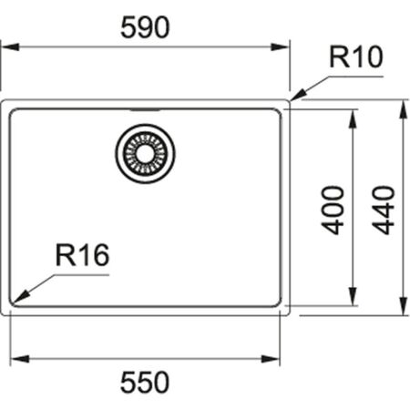 Franke Maris MRX 110-55 Çelik Evye, Tek Gözlü, Damlalıksız, Tezgah Altı, İnox - 2