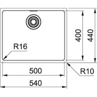 Franke Maris MRX 110-50 Çelik Evye, Tek Gözlü, Damlalıksız, Tezgah Altı, İnox - 2