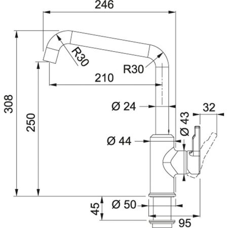 Franke URBAN KROM Evye Armatürü, Krom - 2