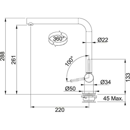 Franke NEPTUN STYLE WİNDOW SOLUTION Evye Armatürü, Krom - 2