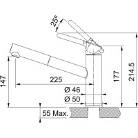 Franke ORBIT DOCCIA BIANCO Evye Armatürü, Tek Kumandalı, Spiralli - 2