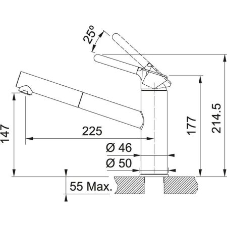 Franke ORBIT DOCCIA BIANCO Evye Armatürü, Tek Kumandalı, Spiralli - 2