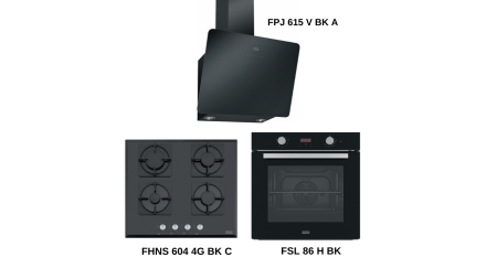 FRANKE FSL 86 H BK-FHNS 604 4G BK C-FPJ 615 V BK A ANKASTRE SET - 1