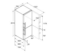 LIEBHERR CBNef 5735 NoFrost Paslanmaz Çelik Buzdolabı-Dondurucu - 8