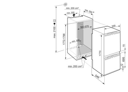 LIEBHERR ICBNe 5123 Ankastre NoFrost Kombi Buzdolabı-Dondurucu - 4