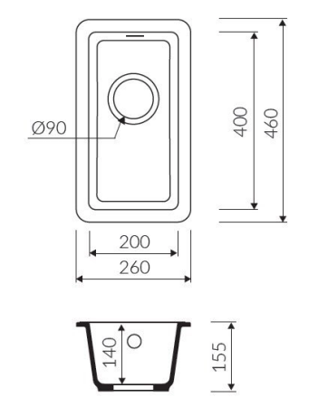 Marmorin FADO 260 Metalik Siyah P_Z_030_10_0260_6ccf42 Granit Evye 0,5 Gözlü Damlalıksız - 7