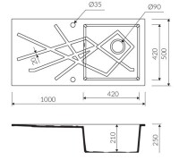 Marmorin FOORN II 1000 Metalik Siyah P_Z_036_11_1000_2a2cb2 Granit Evye 1 Gözlü Damlalıklı - 4