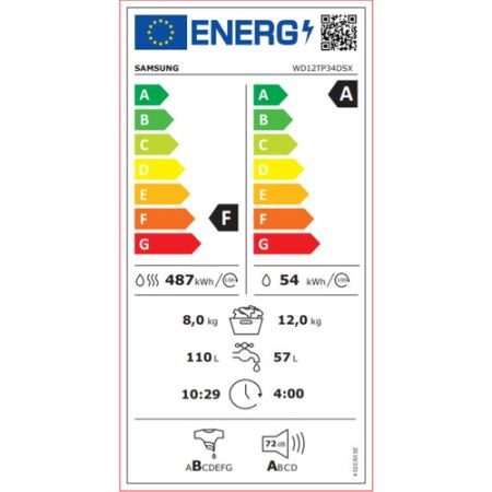 Samsung WD12TP34DSX/AH 12 Kg 1400 Devir Çamaşır Makinesi - 5