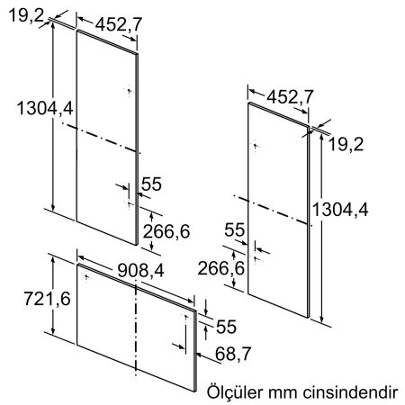 SIEMENS CI36Z490 Ankastre Buzdolabı Trio Çelik Kapı Panelleri - 2