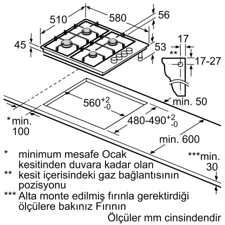 SIEMENS EB6C5PB82O iQ100 Ankastre Gazlı Ocak - 6