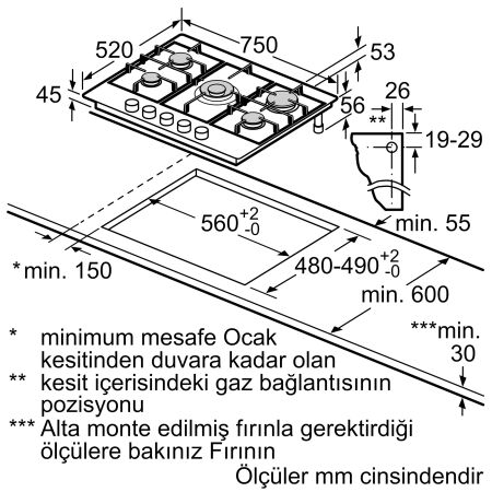 SIEMENS EC7A5RB90 Ankastre inox Gazlı Ocak - 8