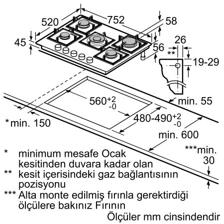 SIEMENS EP7A2QB20 Beyaz Ankastre Cam Gazlı Ocak - 8