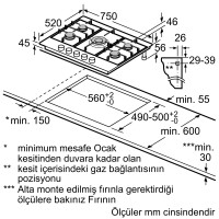 SIEMENS ER7A6RD70 Ankastre Cam Seramik Üzeri Gazlı Ocak - 7