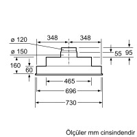 SIEMENS LB75565 iQ300 Gömme Aspiratör 75 cm Gümüş Metalik - 6