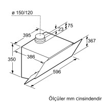 Siemens LC65KAJ60T iQ300 60 cm Eğimli Siyah Davlumbaz - 9