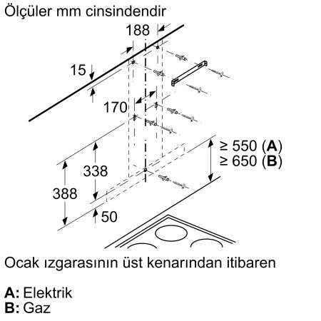 SIEMENS LC67BBK20T iQ300 Duvar Tipi 60 cm Beyaz Davlumbaz - 8