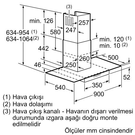 SIEMENS LC98GA542 90 cm Davlumbaz - 8