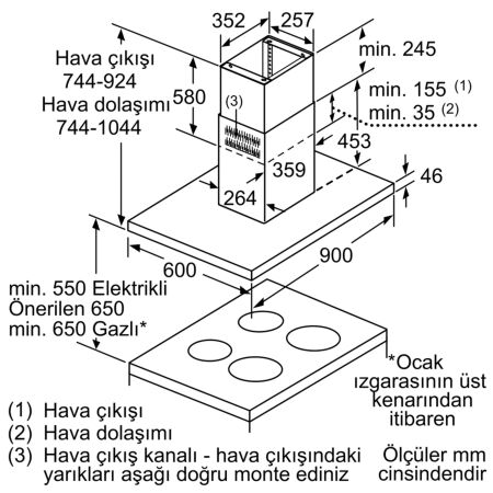 SIEMENS LF97BBM50 iQ300 Ada Tipi Davlumbaz 90 cm Paslanmaz Çelik - 7