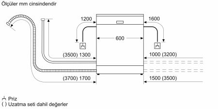 SIEMENS SN23IC60KT iQ300 Siyah Bulaşık Makinesi - 6