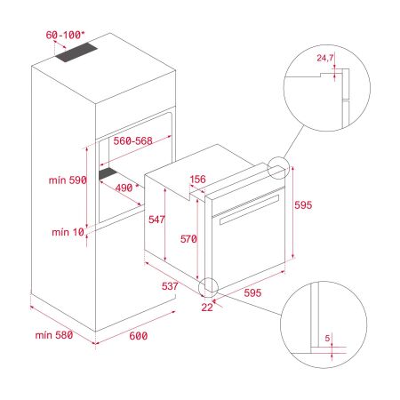 TEKA AIRFRY HLB 8416 BK 70 lt. AirFry Ankastre Fırın - 9