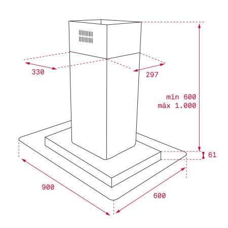 TEKA DG3 985 Ada Davlumbaz 90 cm - 2