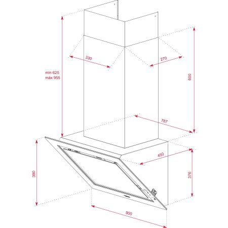 TEKA DLV 98660 WH TOS 90 cm Beyaz Cam Tasarım Duvar Tipi Davlumbaz - 8